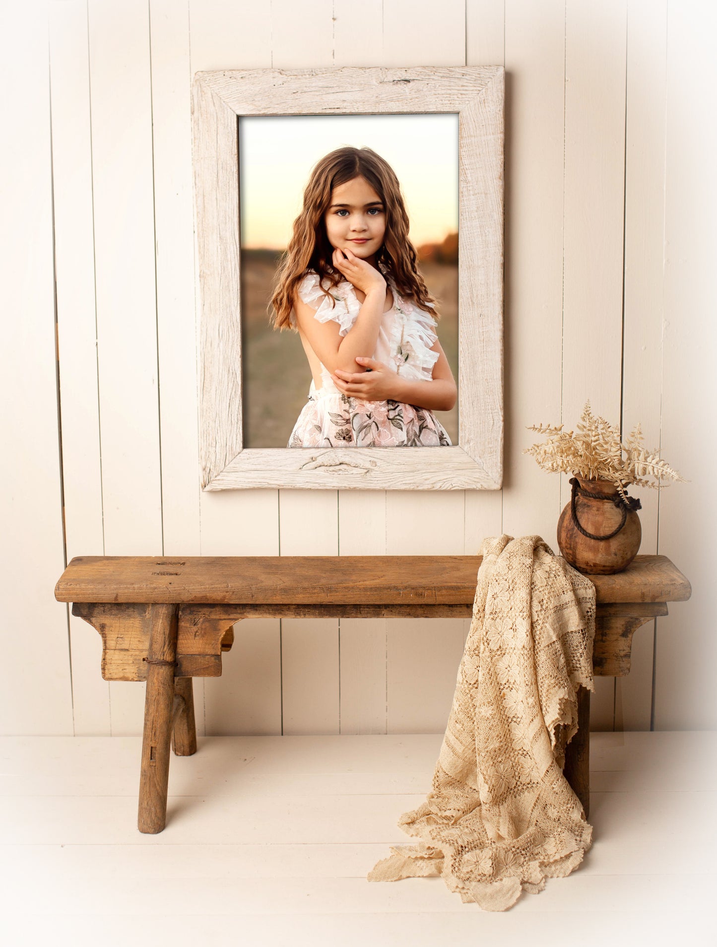 24x36 Rectangular Frame - Antique White (Portrait)