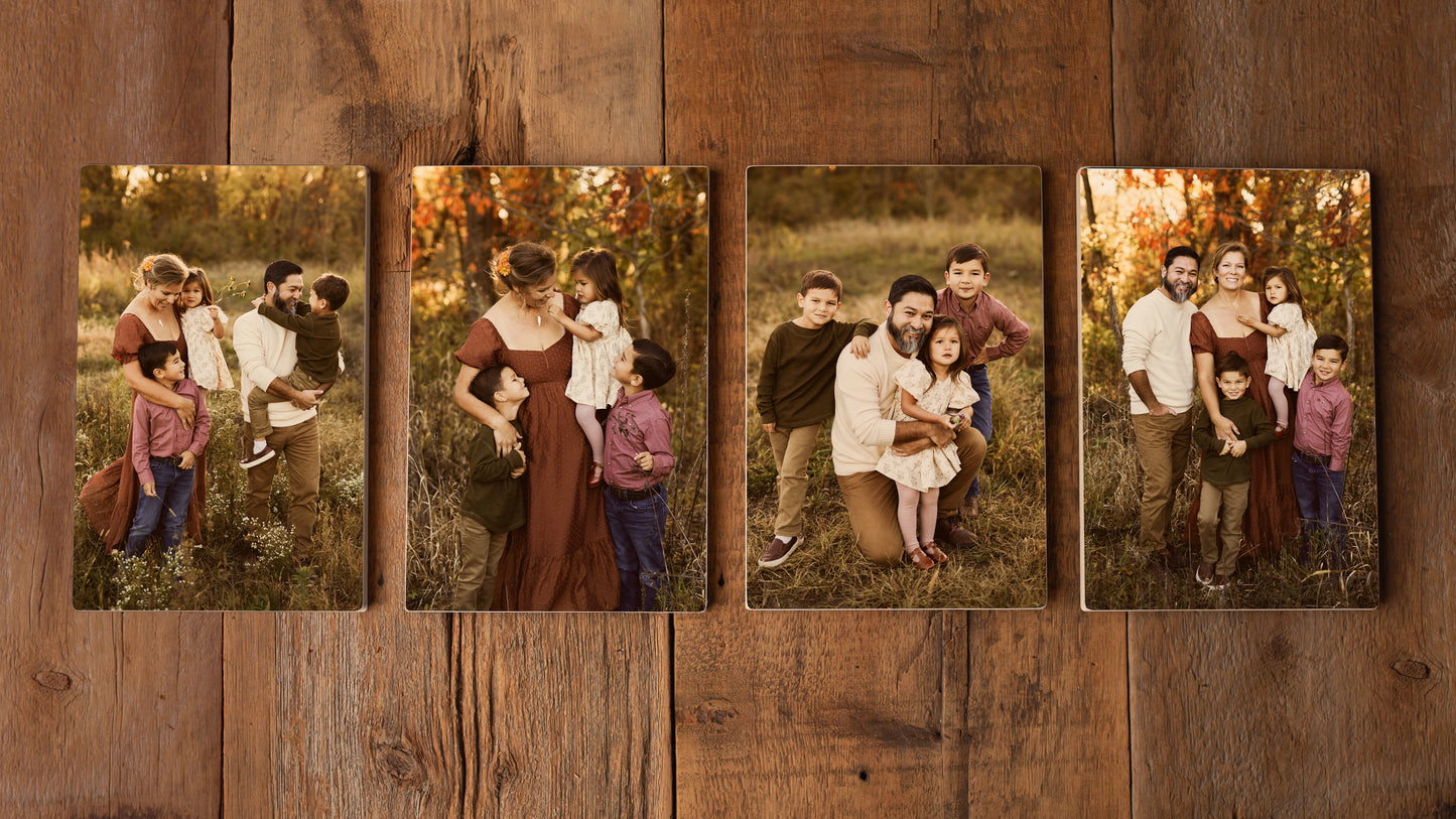 Four 8"x12" Wooden Blocks (Portrait)