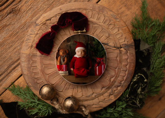 Ornament - 4" Round Wooden Block